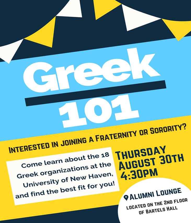Come out TODAY at 4:30 to find out how you can Go Greek this semester!