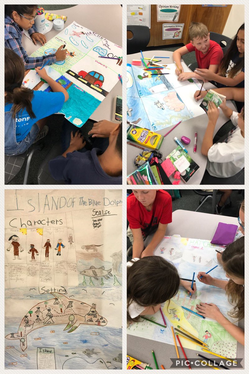 Mrs. Barlet's students working together to demonstrate their understanding of their texts! #wearetusd #guinfoss #msbarletgf