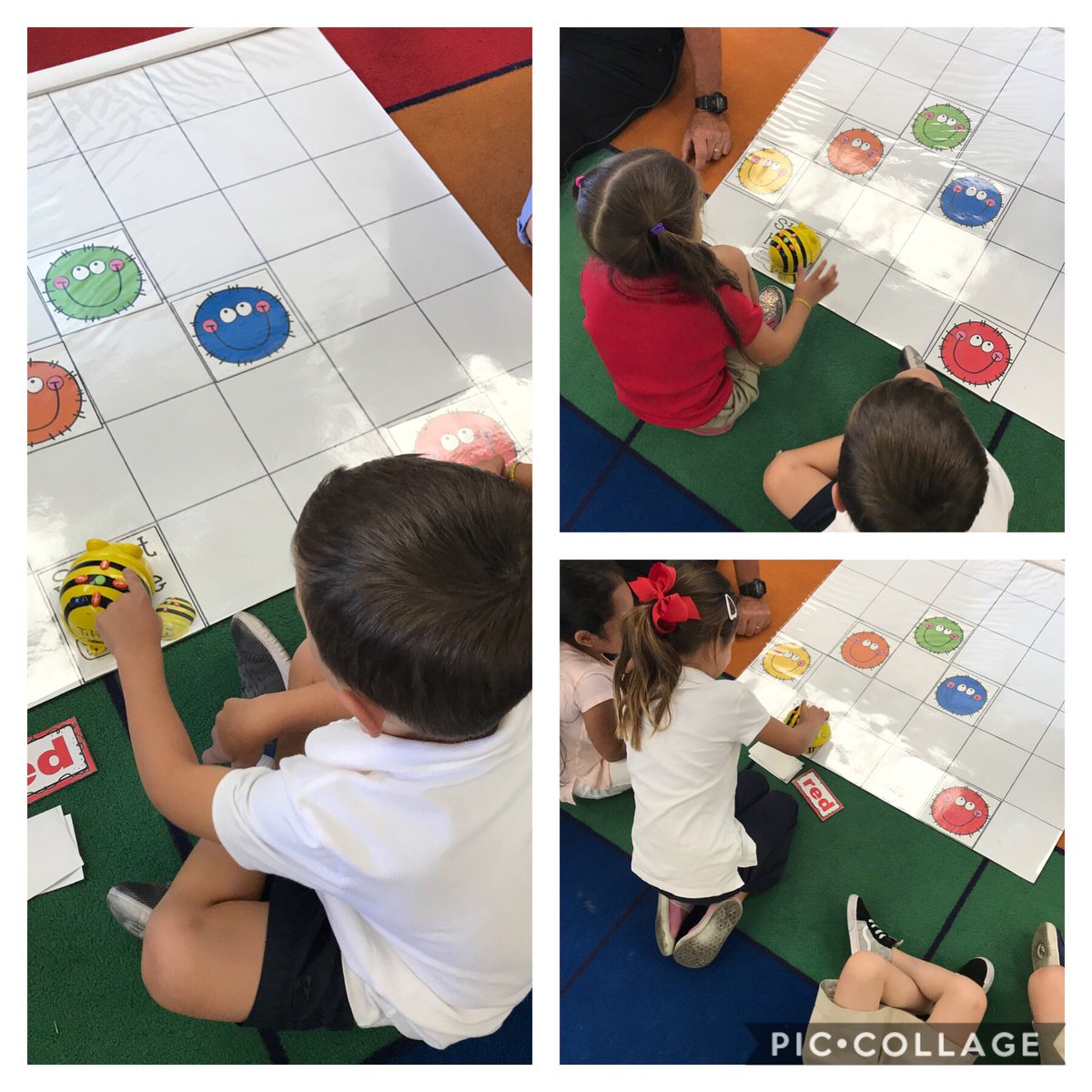 Mrs. Titterud's TK Students learning colors and coding with Bee-Bots.#wearetusd #guinfoss