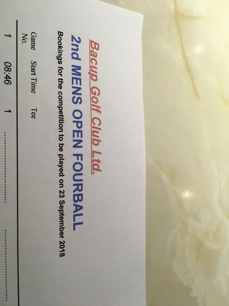 Men’s Open 23rd September 
Times available 
Please ring 01706 873170 to book