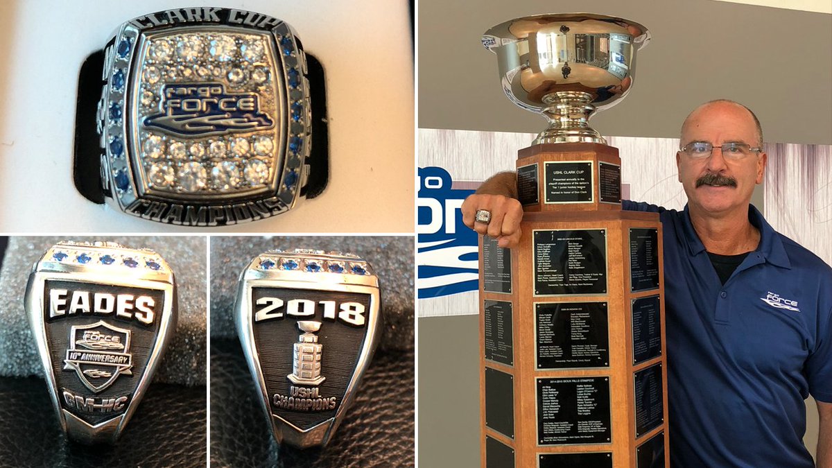 They're here!! Championship ring day. #ClarkCupChamps