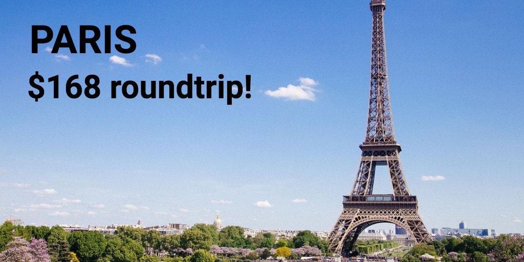 *** PARIS FROM $168 R/T! *** --- Departing from 20+ US cities. Book ASAP: exitfares.com/deal/2786735/s