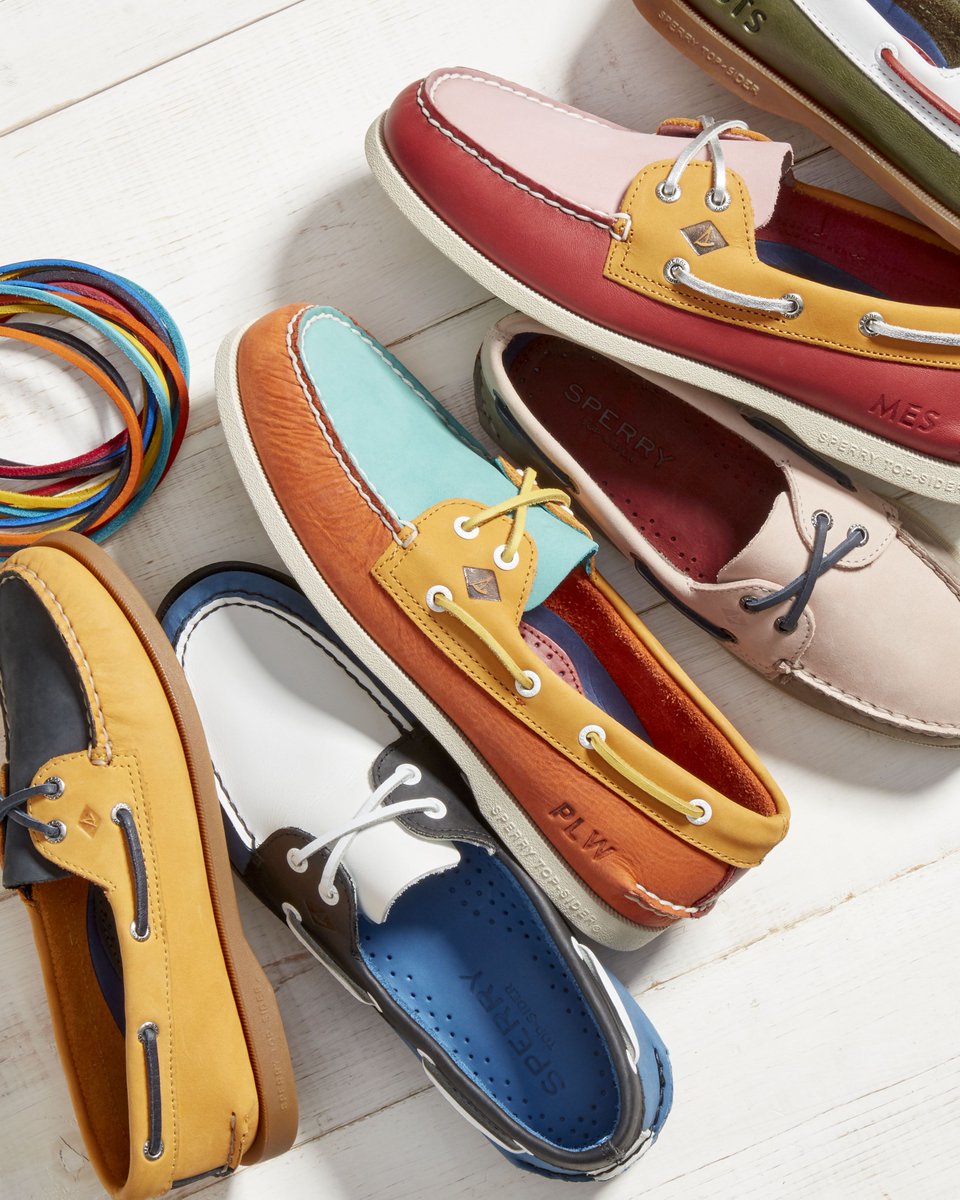 colors in a pair of custom boat shoes 
