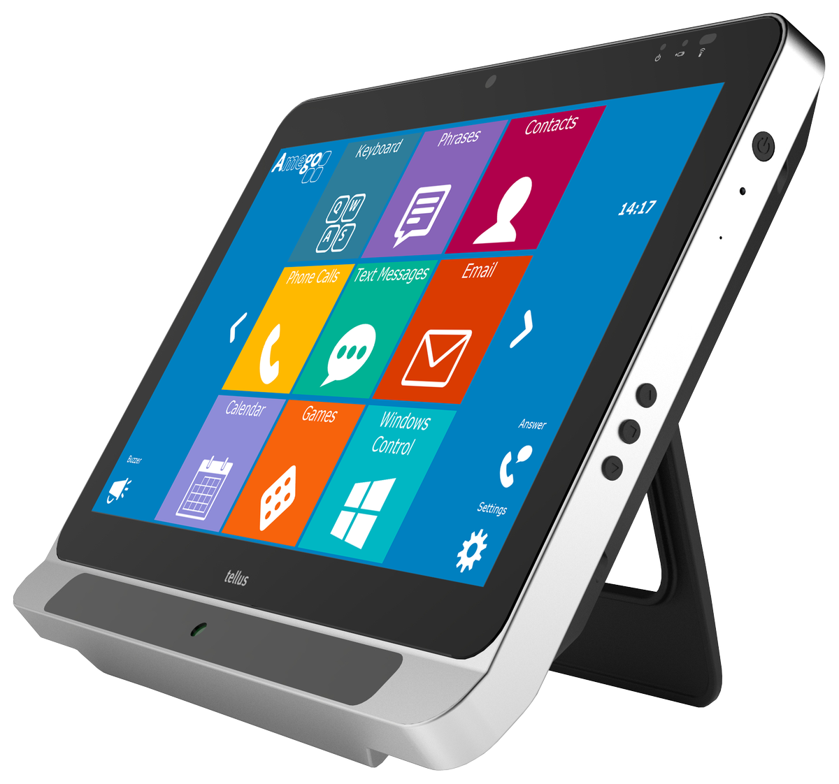 jabblacom's tweet image. Meet Tellus i5 in combination with Amego. Use all of your favourite applications in one such as Mind Express, Whatsapp, Facebook, Spotify, YouTube, etc.  with integrated eyegaze. More info on ow.ly/JSkW30kL8Y4