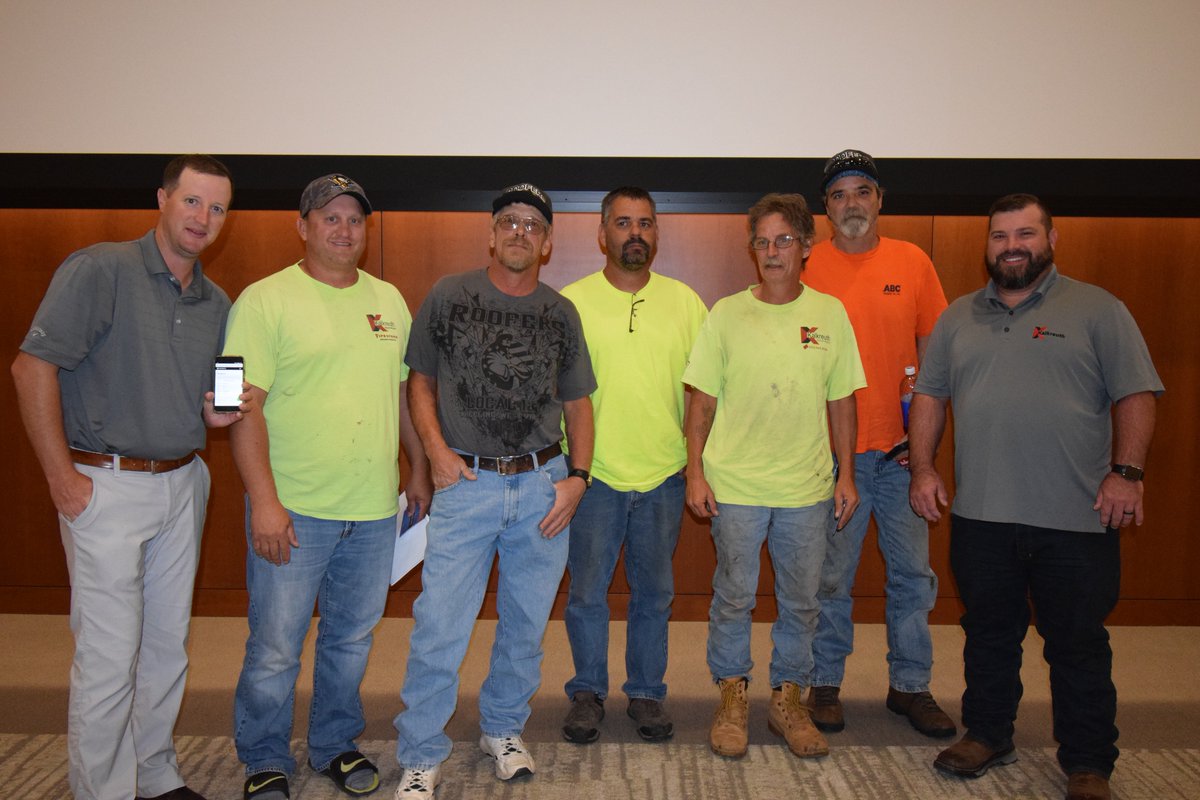 safety_hq's tweet photo. Last week our founder and CEO, Tom Whitaker, was in Wheeling, West Virginia, attending the quarterly safety meeting for @KalkreuthRfgSM. Chris Beale took home $250 for being the leader in submitting his #healthandsafety paperwork on time using our app! #safetypays #harnessup https://t.co/w2lssjr6xJ