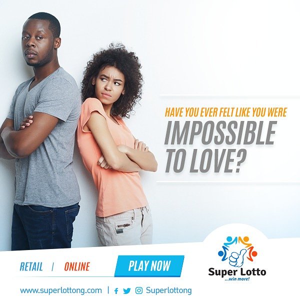 SuperLottoNG's tweet photo. Really though? Do you think you're impossible to love? Why? Or have you met someone who seems like is impossible to love? #Love #Relationship #PlaySuperLotto #SuperLottoNG https://t.co/pJC9JoNYUC