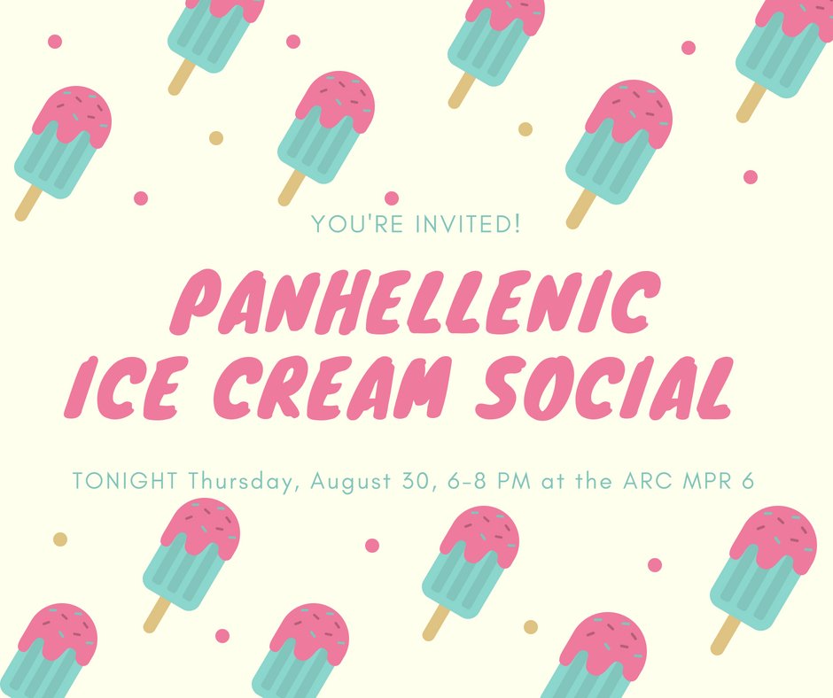 Come to the Activites and Recreation Center (ARC) MPR 6 TONIGHT 6-8 pm to meet women from the sororities on campus and enjoy ice cream!

#gogreek #whygreekuiuc #formalrecruitment