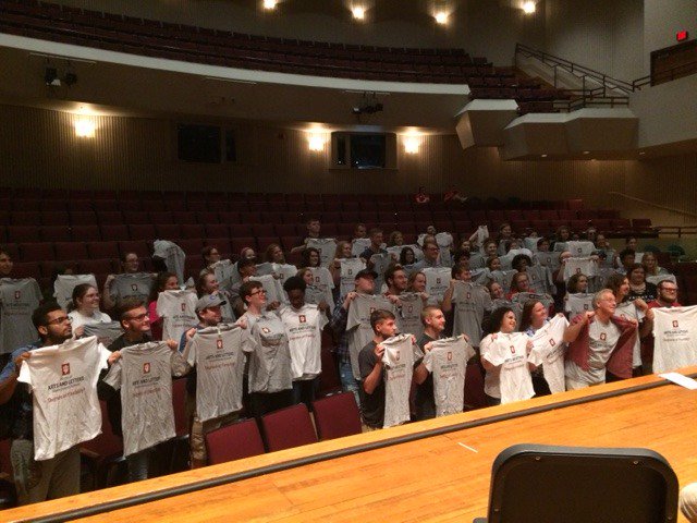 Welcome new students! New Arts &amp; Letters students show off their style at New Student Convocation, Aug 2018.