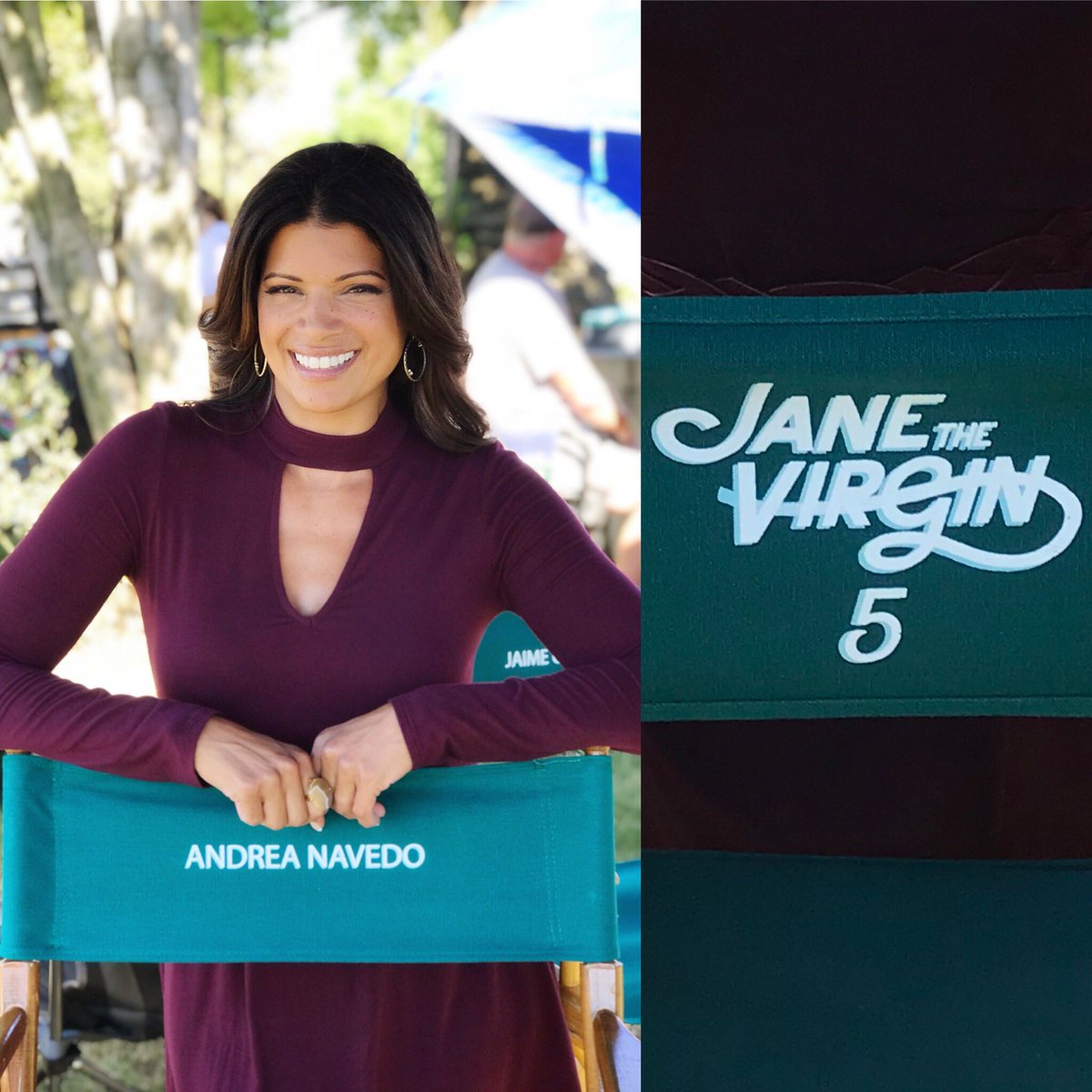 Here we go #Season5 of #JaneTheVirgin !!! #WeGotNewCastChairs 😄<a href="/cwjanethevirgin/">Jane The Virgin</a> photo cred by <a href="/jaimecamil/">Jaime Camil</a>