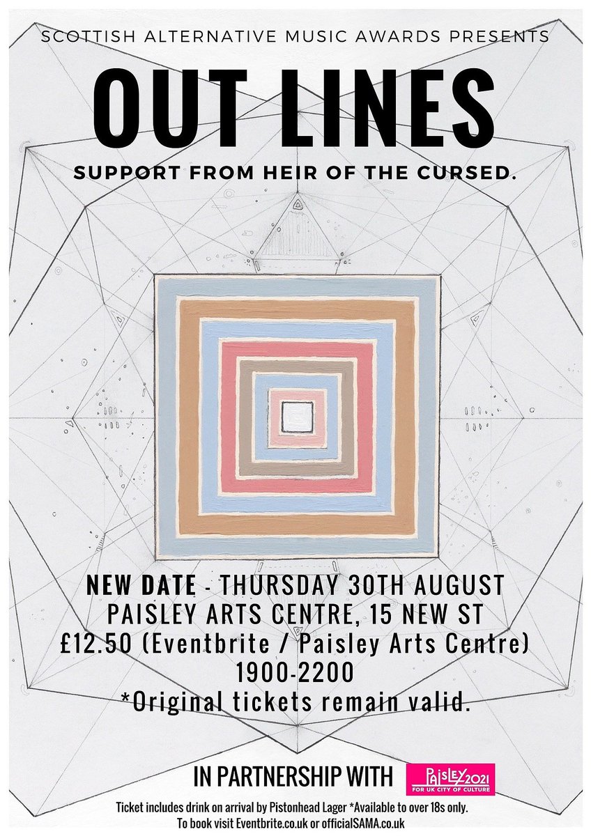 Tonight's the big night 🙌 We're so excited for the <a href="/OfficialSAMA/">SAMA</a> Paisley Takeover 2018 with the brilliant <a href="/OutLines_Music/">Out Lines</a> and @heirofthecursed at Paisley Arts Centre <a href="/PACBackstage/">PAC Backstage</a> tonight! Who's got their tickets for the sold out event?