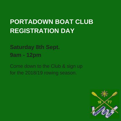 Portadown Boat Club (@portadownbc) on Twitter photo Annual membership fees are now due for new/existing members. Registration morning: Sat. 8th Sept, 9am-12pm, at the Club - complete any necessary forms & pay fees. If you cant make that day contact:
PortadownBoatClubMembership@gmail.com Annual membership fees are now due for new/existing members. Registration morning: Sat. 8th Sept, 9am-12pm, at the Club - complete any necessary forms & pay fees. If you cant make that day contact:
PortadownBoatClubMembership@gmail.com