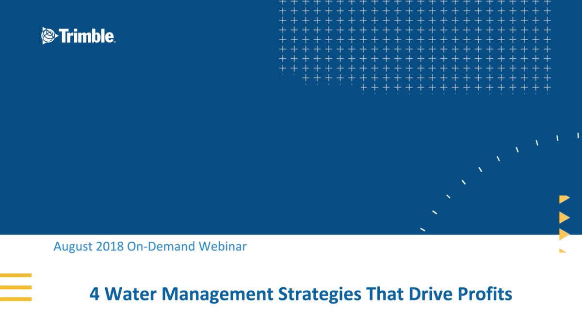 The free August webinar from <a href="/Trimble_Ag/">Trimble</a> comes down at the end of the week. Have you watched it yet? This month covers water management strategies and considerations for every operation. 
Watch on-demand: hubs.ly/H0dwg370
#WMDrain #TrimbleWM