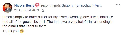 Another Snappy customer 👻

#Snapchat #Geofilters #SnapchatFilters #Snapify