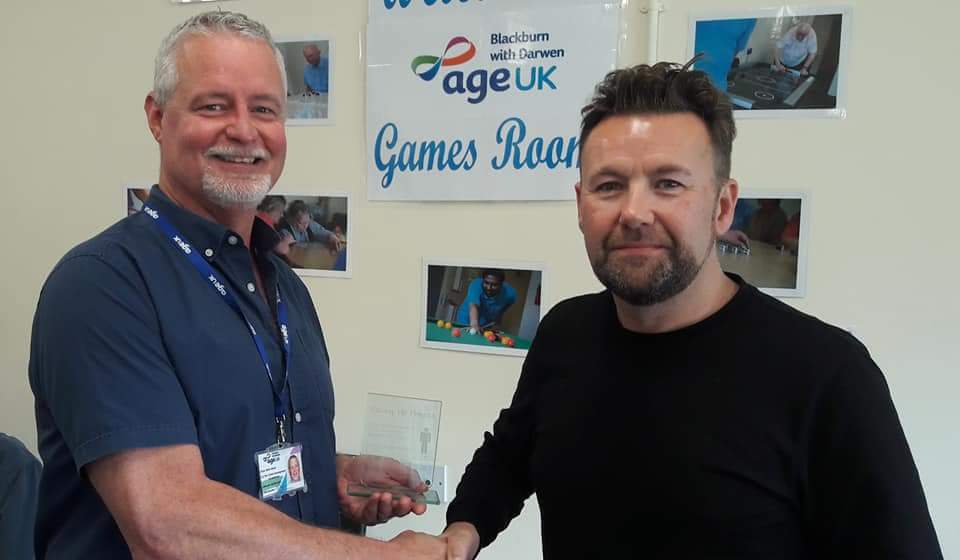 AgeUKBwD's tweet image. Well done to Mark for receiving this fabulous award #partnership #MentalHealthAwareness @MindFacingUp . Visit our website ageukbwd.org.uk for details of all of our activities