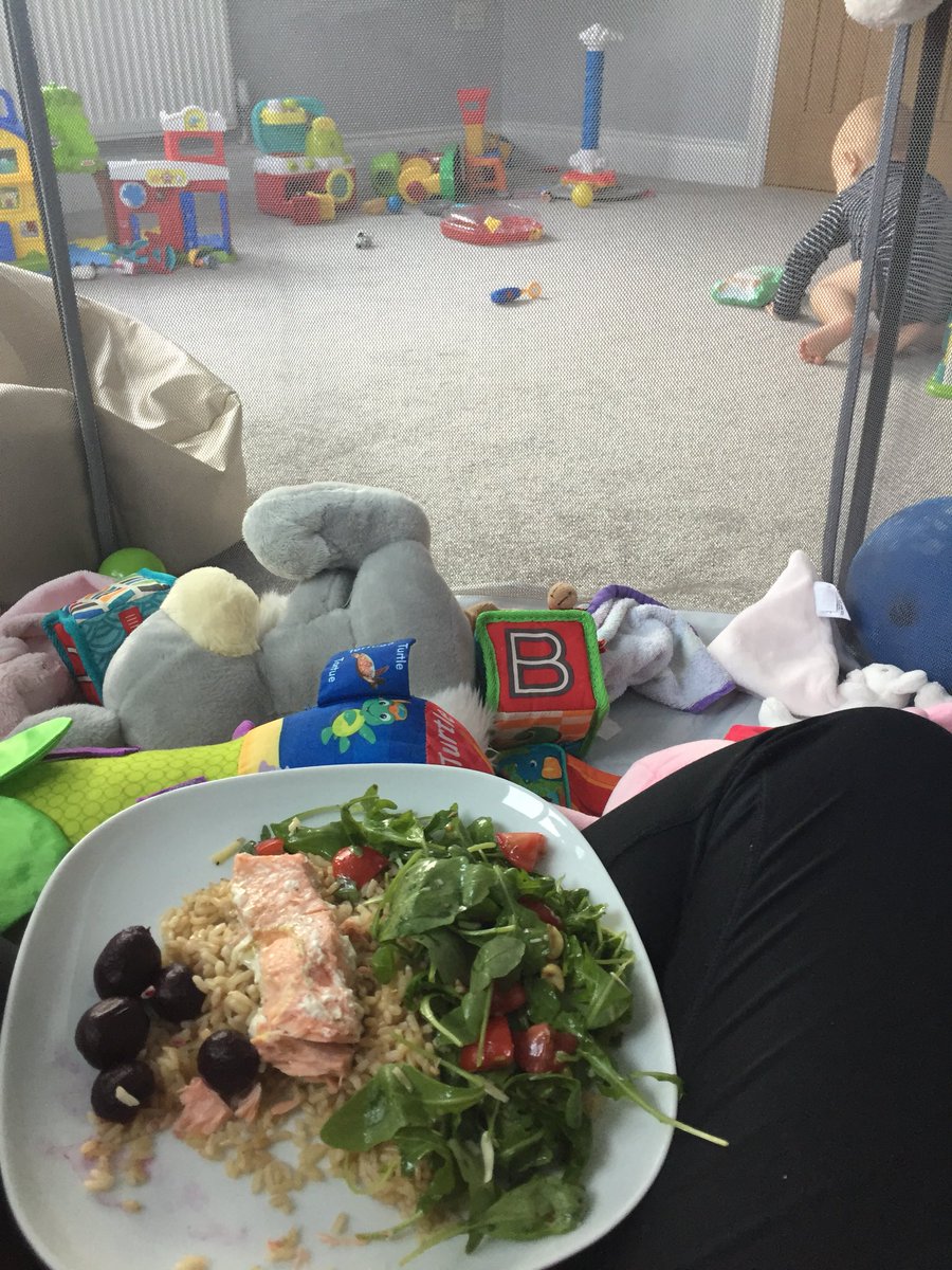Se4ney's tweet photo. The only place I can eat is in the play pen! Clingy https://t.co/T7P8T6wTQ4 https://t.co/9n7wsVjoSG