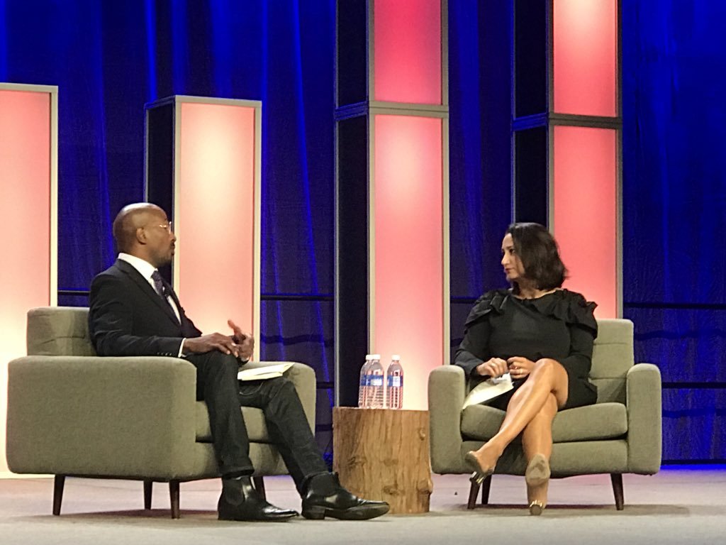 Had a really awesome time chatting with <a href="/VanJones68/">Van Jones</a> at the #OSSummit for <a href="/linuxfoundation/">The Linux Foundation</a>.  I will think about this conversation for years to come.  Thank you Van for your leadership.  Really looking forward to solving problems with you!