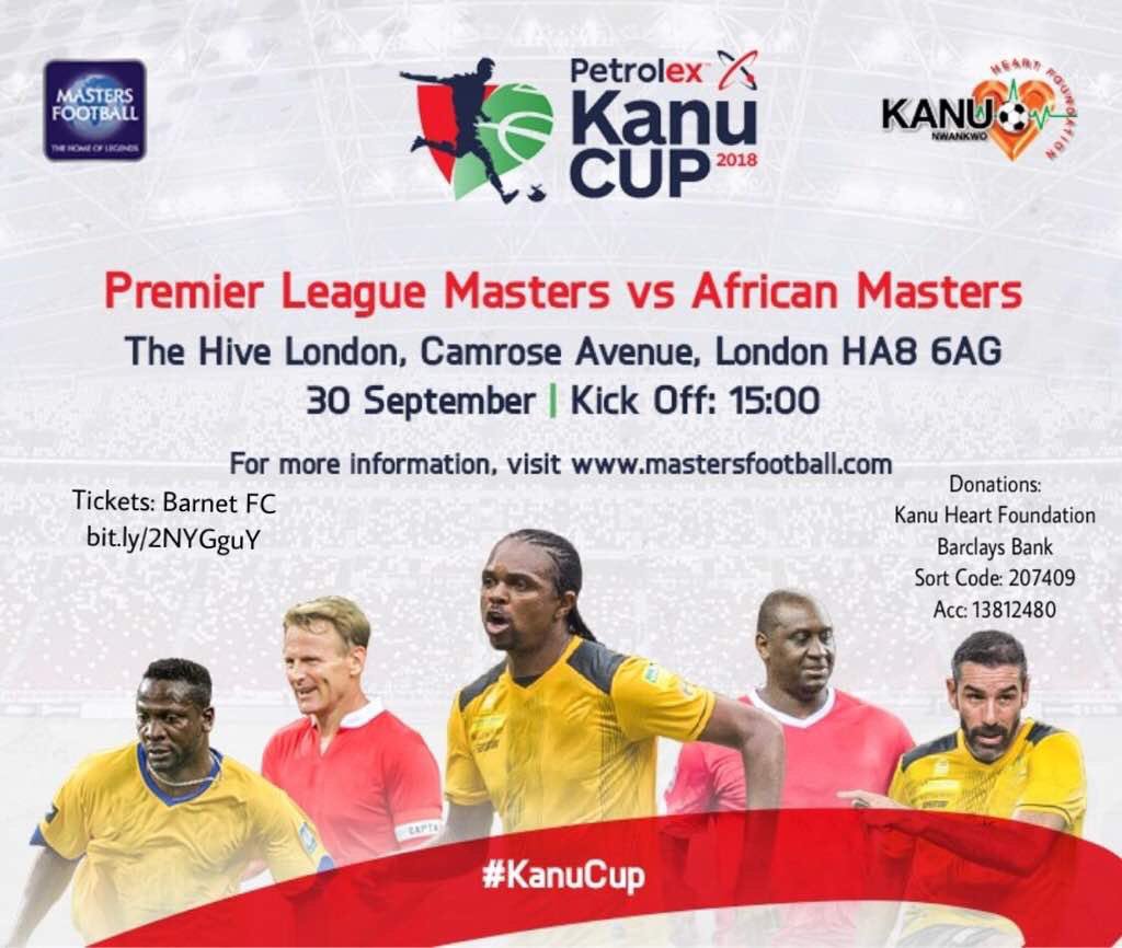 Daniel Amokachi (@FrenzziiiBull) on Twitter photo 2018-08-30 17:14:42 Everybody in #London mark 30th of Sep on your calendars and go see legends like my brother @papilokanu play! Hes organizing a charity match between #EPL stars and African legends to support less privileged kids. Theu might be slower than before, but the magic is there! Everybody in #London mark 30th of Sep on your calendars and go see legends like my brother @papilokanu play! Hes organizing a charity match between #EPL stars and African legends to support less privileged kids. Theu might be slower than before, but the magic is there!