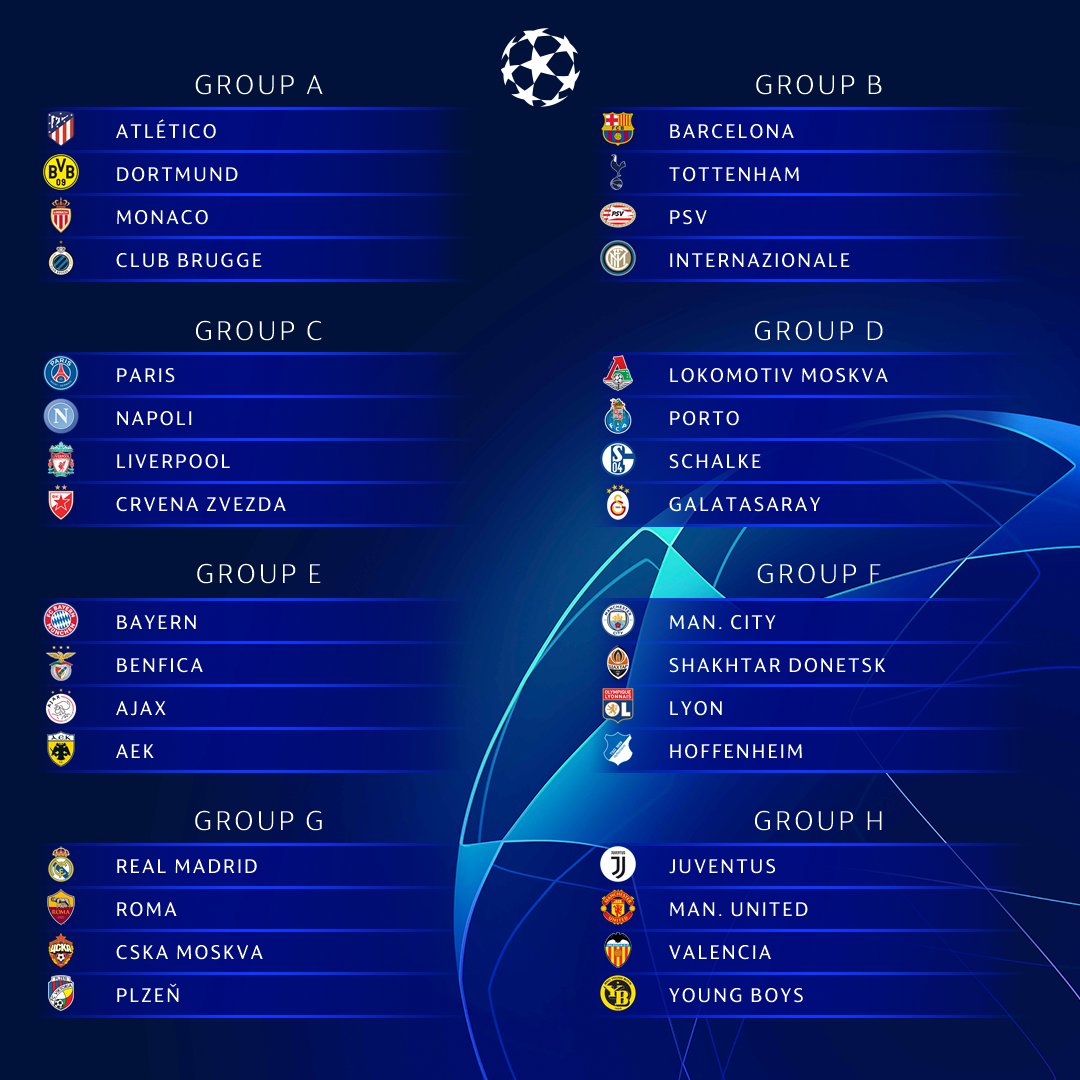sport's tweet image. #UCLDraw 🏆 | #Grupos 📊

💥 Así queda el cuadro de grupos tras el sorteo de la Champions League

📸 @ChampionsLeague 

#EnDirecto ▶ bit.ly/2PmtNkF
