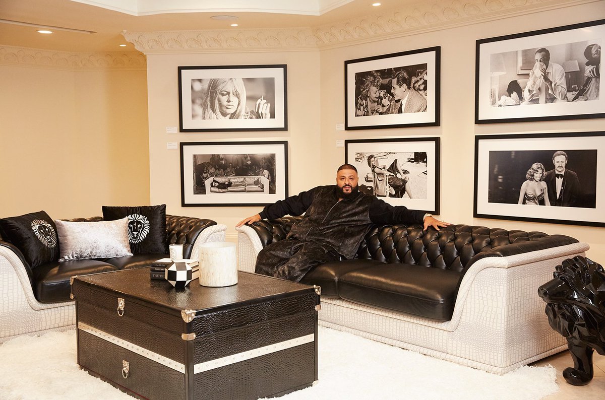 VOALadyDJ's tweet photo. @djkhaled launched a luxury furniture line with @goldition.  The looks are inspired by his crib &amp; lifestyle.   I might need to pick up a couple of those lions.  #heyleo https://t.co/O8tGaI8QxG