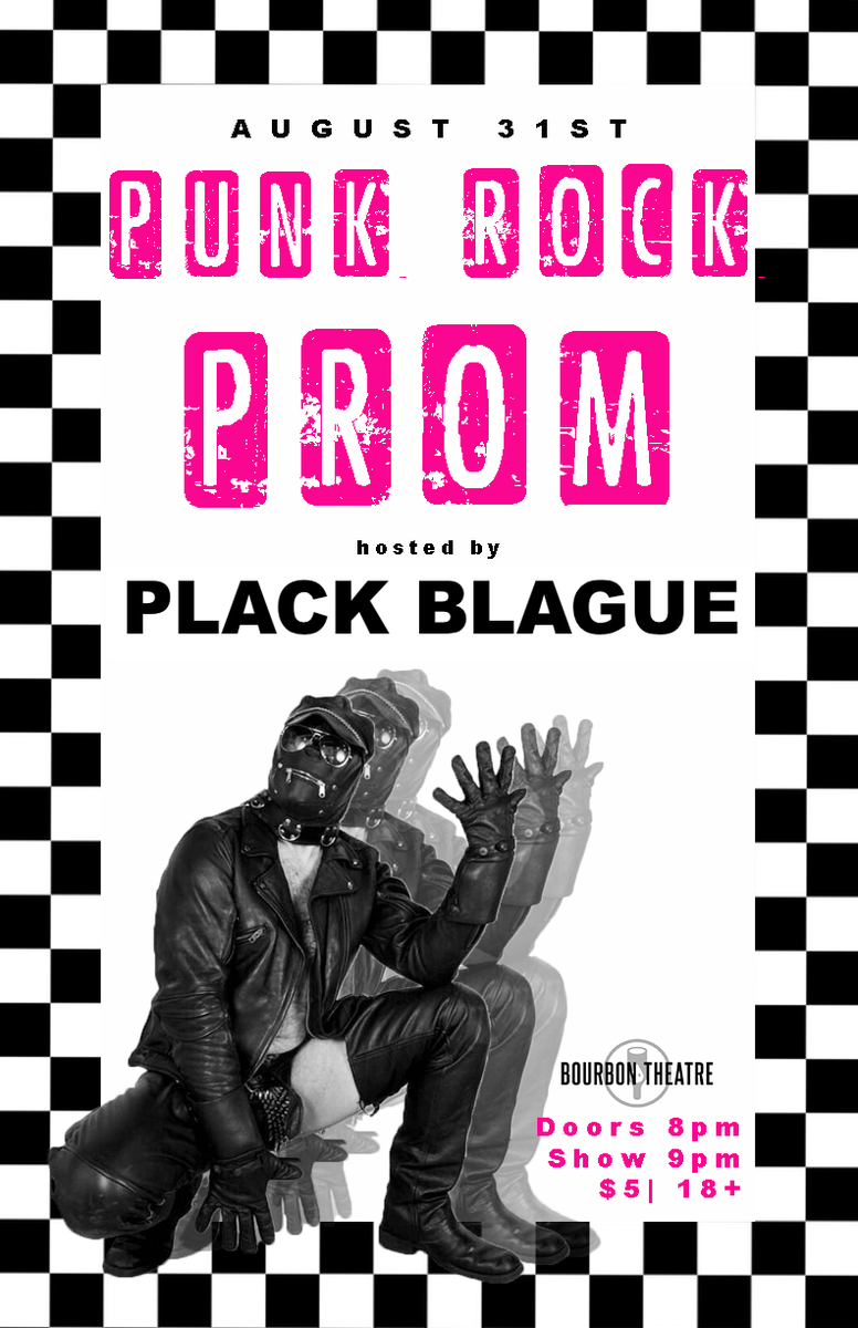 BourbonTheatre's tweet photo. TOMORROW! We're throwing it back with #PunkRockProm at The Bourbon with DJ @PlackBlague.
Get dressed up and come dance to all your favorite punk songs from back in the day.
Tickets: https://t.co/svQ9j4rEin https://t.co/azvxzF4BT3