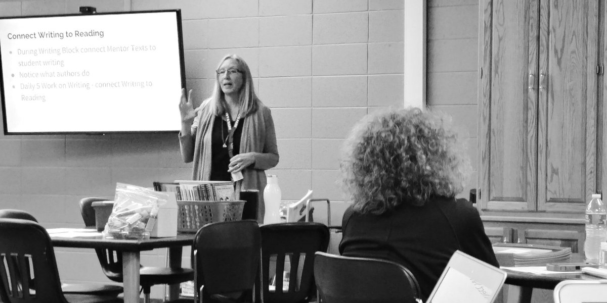 JBowers_edu's tweet photo. "Inspiration is the process of being mentally stimulated to do or feel something, especially to do something creative."
PES teachers spent the morning with @Holtz_Di working on reading and writing instruction. #ParkviewSD #ParkviewElementary https://t.co/t7spMpkMxK