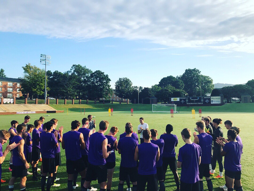FurmanSoccer's tweet image. #24 was back with the team today after his kidney transplant this past spring. @dcarter_10 WELCOME BACK!!!! 🙌 #FUMS #thebionicman