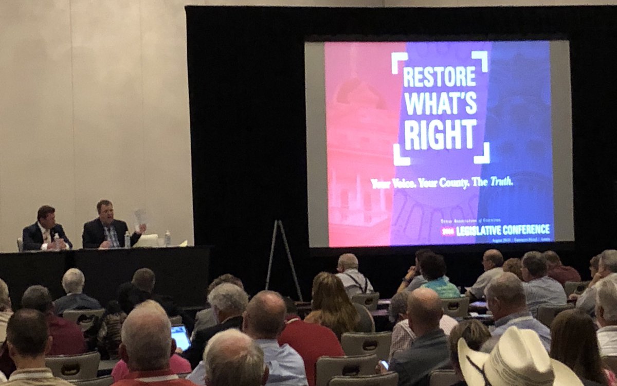 Helping to do our part at the TAC Leg Conf session "The Plan for Ending Unfunded Mandates" led by <a href="/BurnsForTexas/">DeWayne Burns</a> &amp; Tom Green Co Auditor Nathan Cradduck #254Strong #txlege