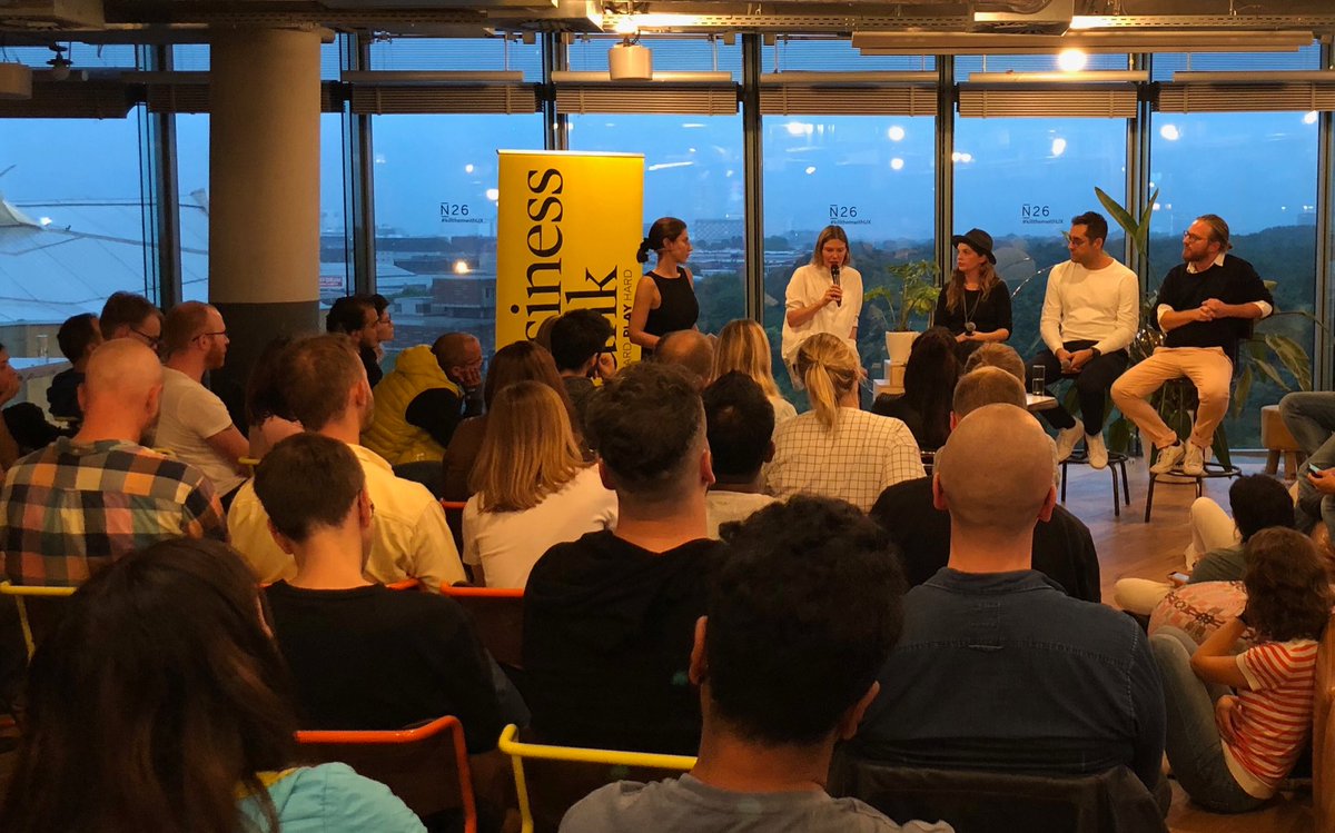 n26's tweet photo. Tonight we’re at @WeWorkGermany co-hosting a panel with @BusinessPunkMag called #killthemwithux, discussing how #ux drives brands. https://t.co/s376JPv2wh
