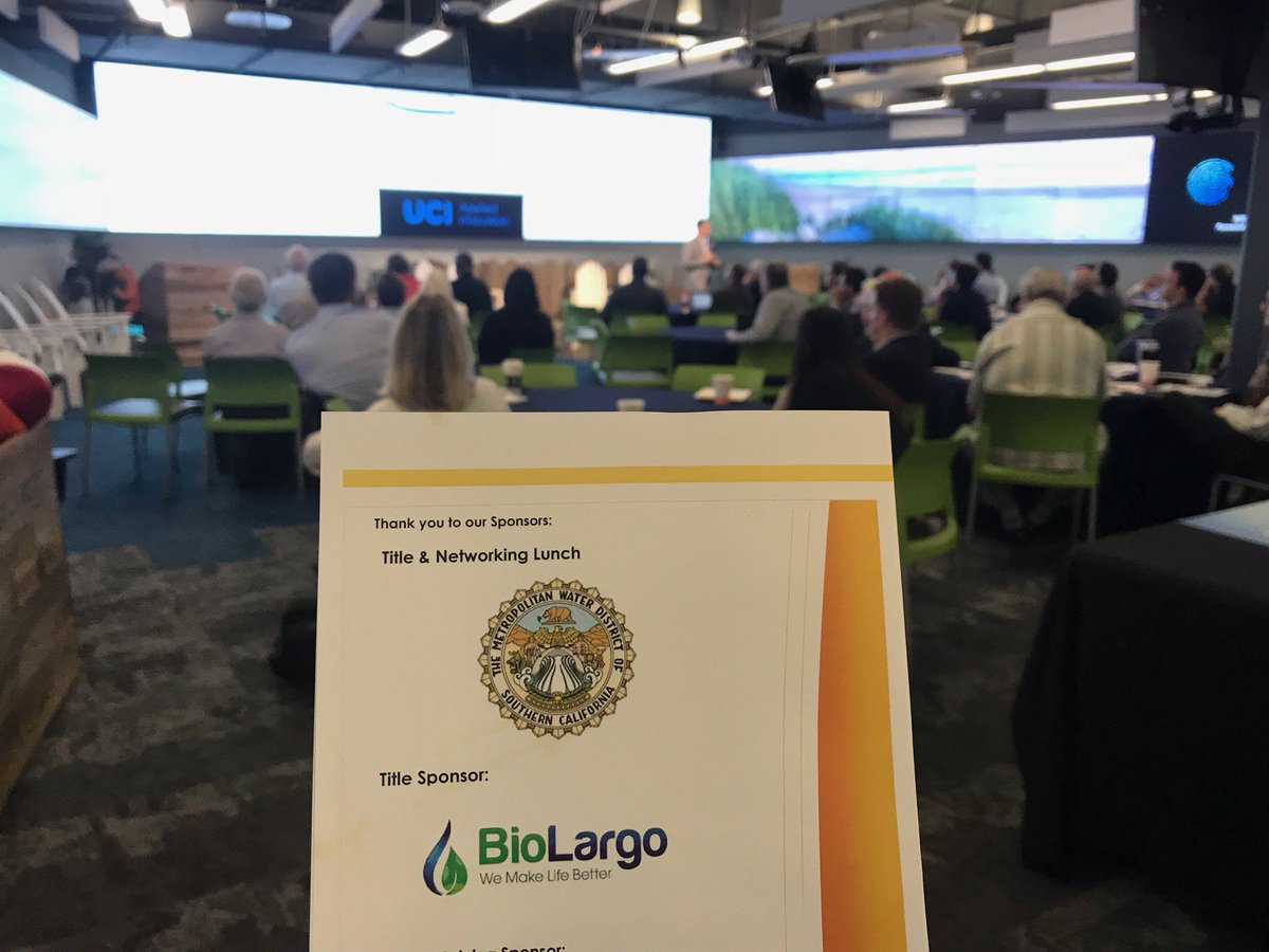 BioLargo's tweet photo. We're very proud to be a Title Sponsor for @SustainOC's Water Solutions 3 conference today. A big thanks to the conference's other Title Sponsor, MWD of Southern California! Great to see so much innovation in the water space in OC. https://t.co/exfI6JVxDo