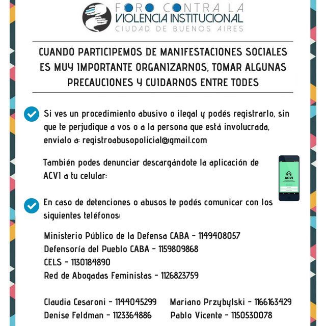 _Manifiesta_'s tweet photo. 🗣Hoy la Red de Abogadas Feministas estará de guardia. Acá sus números de contacto para emergencias vinculadas a la marcha.

#MarchaNacionalEducativa https://t.co/lDAsreeV2O