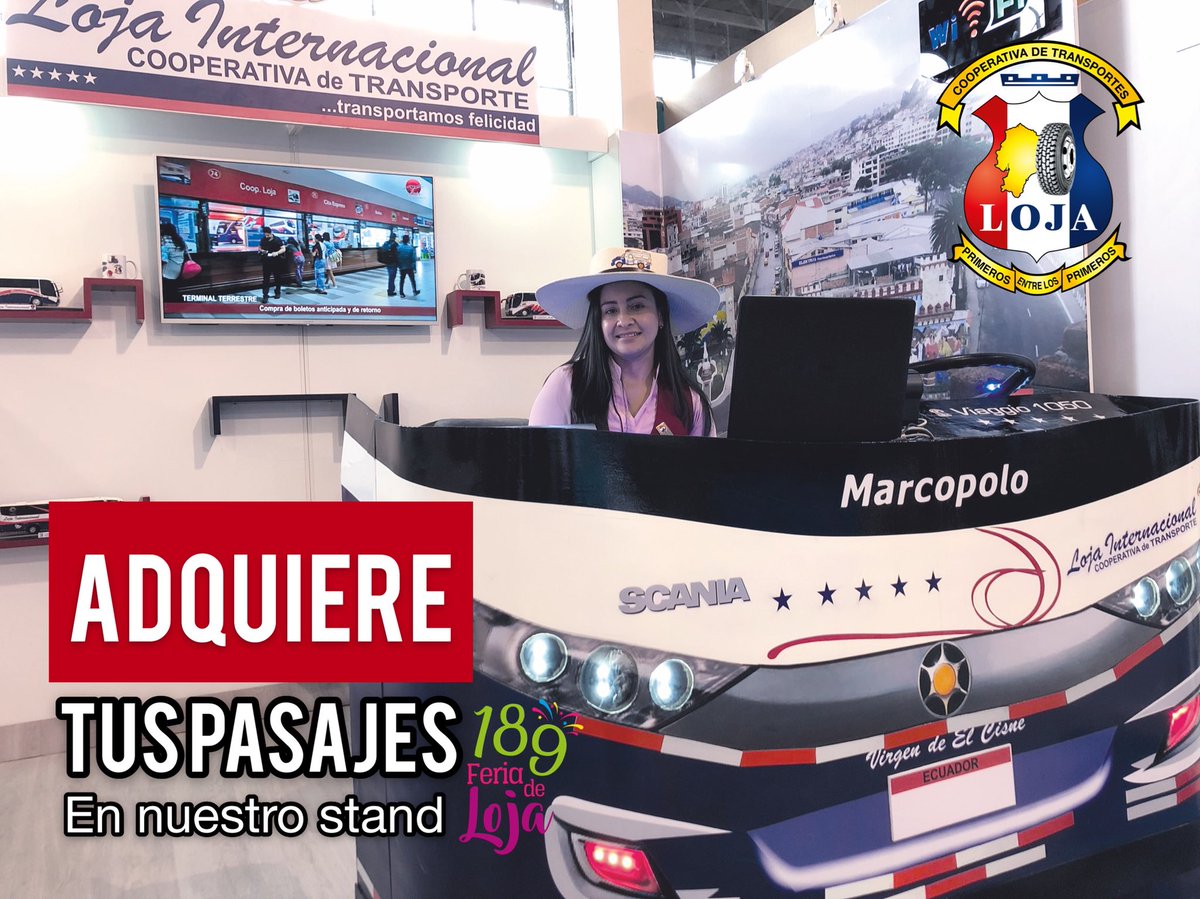 ¡Ven a la Feria! 🎡

Habilitamos la venta de pasajes en nuestro stand de <a href="/LaFeriaDeLoja/">Feria de Loja 🎡</a>. 

Visítanos, estamos en la nave empresarial del Complejo Ferial Simón Bolívar. 

#CoopLojaContigo😉