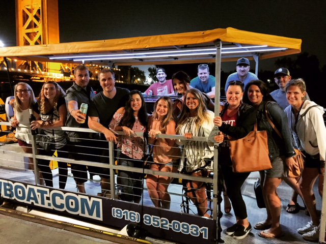 Once the sun goes down, the LED lights keep the party going! Night tours make for some beautiful shots of the Tower Bridge! #sacbrewboat #oldsacramentowaterfront #downtownsacramento #sacramentoproud