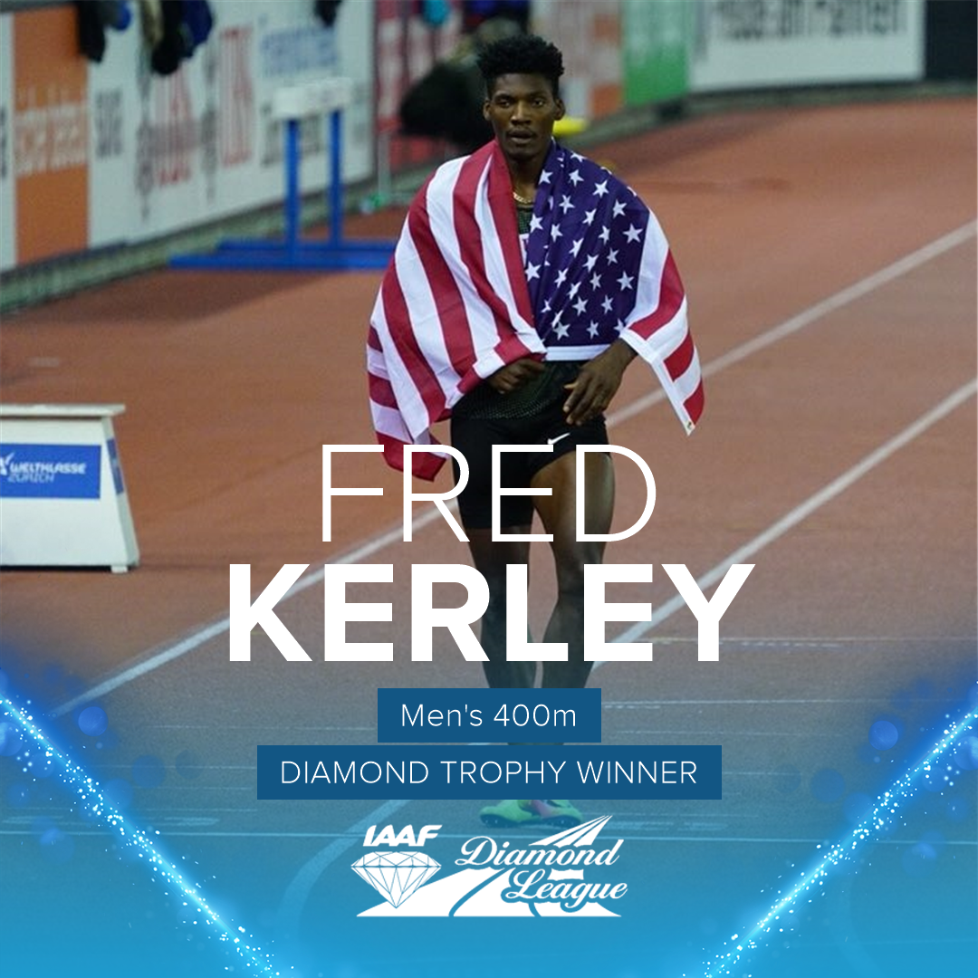 Diamond_League's tweet photo. Form when it matters most!

@fkerley99 backs up his #BirminghamDL win with a 44.80 run at #ZurichDL to win the #DiamondTrophy in the men's 400m!

💻📱Live updates➡️ https://t.co/fOGBY0O3HS …

#DiamondLeague #DLFinal https://t.co/KvlGXbXLJK