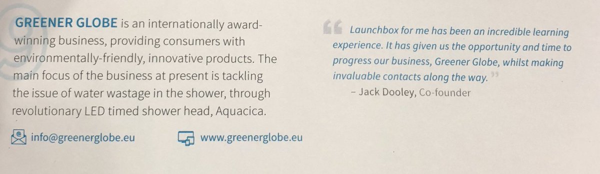 genemurphy's tweet photo. It’s greenerglobe the smart shower head that warns you to take shorter showers and just announced today is their latest product for enterprises to reduce water costs in the hospitality sector pitching @TCDTangent program  @TCDLaunchbox supported by @bankofireland #Launchbox18 https://t.co/SSJrXsnlPQ