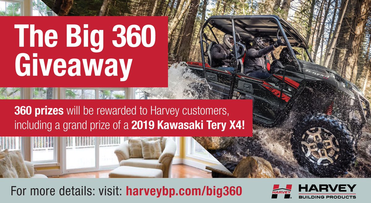 Contractors, now through Dec 31, earn an entry into your @Harveybp branch sweepstakes for every $100 spent on HBP windows. harveybp.com/big360
