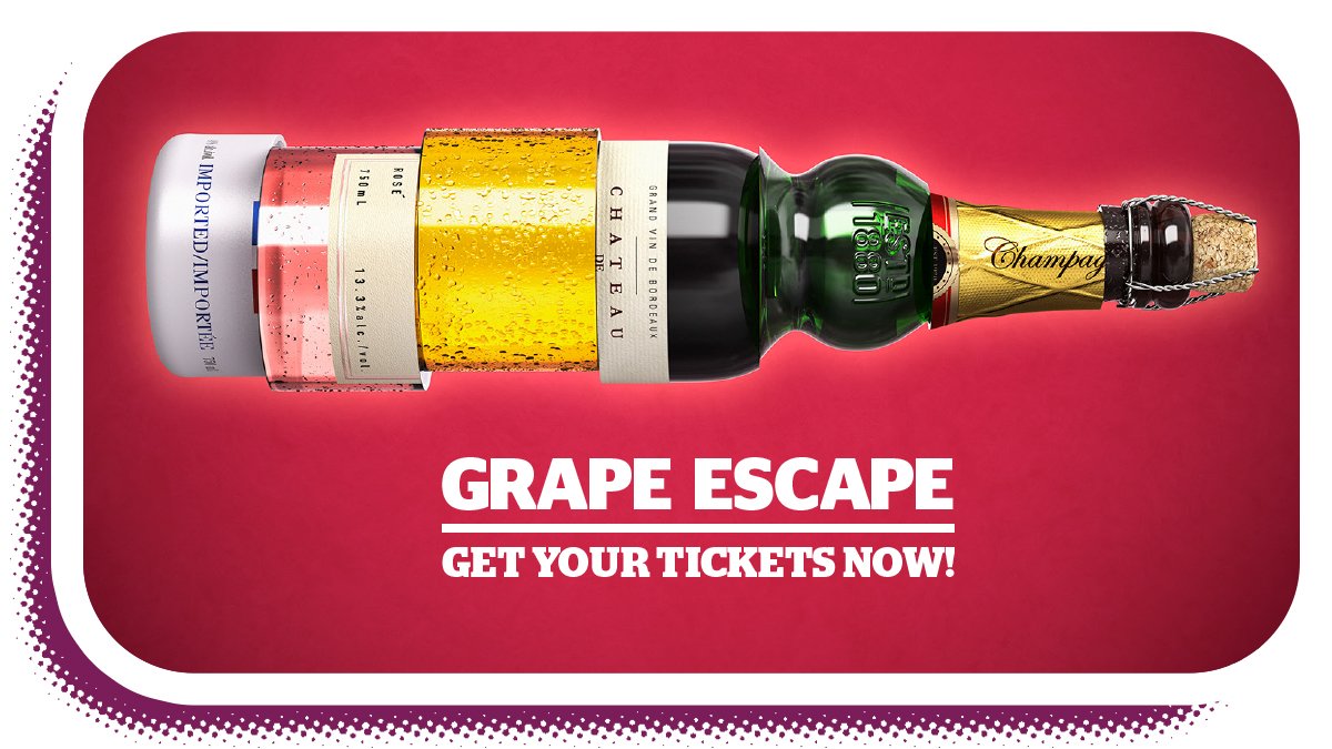 CoopWineSpirits's tweet photo. Grape Escape! Calgary's favourite wine festival with over 100 booths & thousand's of products to sample is back this November. For a limited time, buy early & save when you purchase 4+. Nov 16 & 17 BMO Centre #GrapeEscape2018 #yycdrinks #DateNight #yyc https://t.co/oMw4UuHgaS https://t.co/ETc6FpZOzg