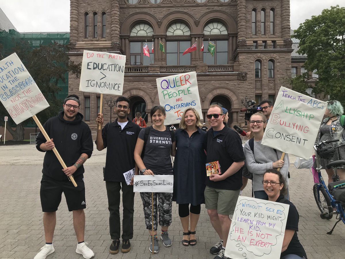 MaritStiles's tweet image. Inspired by the stories I heard today at yet another student-organized demonstration against Doug Ford’s back-to-the-90’s health curriculum. With school starting next week, it’s time to do the right thing and put the safety and health of youth first. #SaveSexEd #onpoli