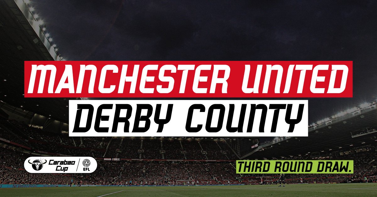 dcfcofficial's tweet photo. #DCFC will face @ManUtd at Old Trafford in Round Three of the @Carabao_Cup... 🏆

👉 https://t.co/CqGjBXYNHT https://t.co/ML3pyIBAwV