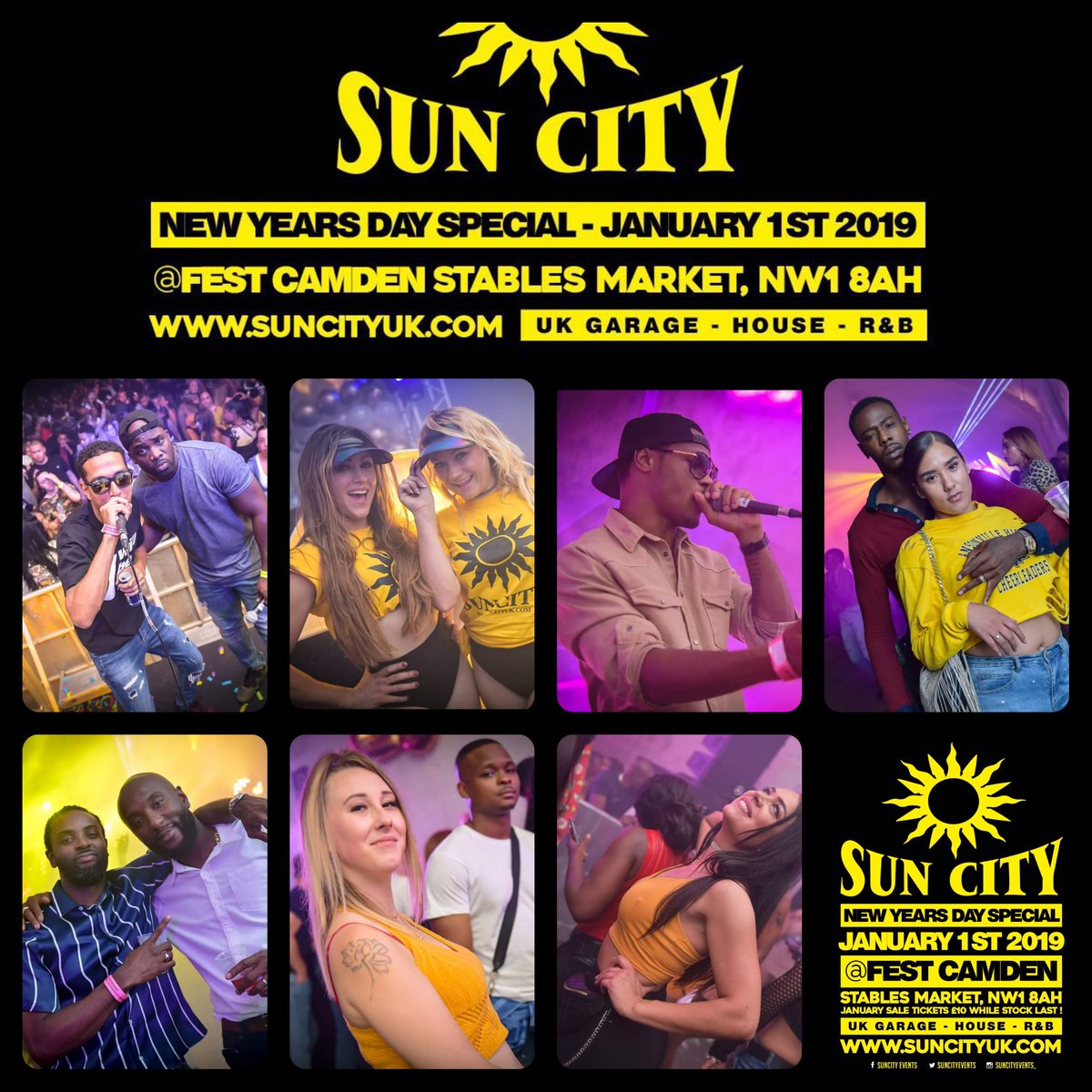 The <a href="/suncityevents_/">Sun City</a> 23rd Birthday pics are up on our Facebook page .. Grab a bargain limited £10 ticket for the New Years Day event at Fest Camden this will be another sell out event!! 

suncityuk.com

#UKGarage #ukfunky #RnB #newyearsday #ticketslondon