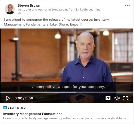 Mr_Supply_Chain's tweet image. &quot;Managing your inventory can be a competitive weapon for your company.&quot; Want to learn more? Check out this brand new course by ASU&apos;s Steven Brown that was just released on LinkedIn Learning! #LinkedInLearning #WatsonSupplyChain #scm4dummies... ibm.co/2wznN03