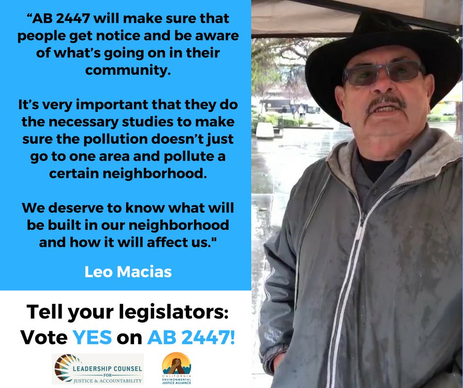 cejapower's tweet photo. Help build #GreenZones in CA & protect our right to know by sending your legislator a message today to vote YES on #AB2447 by @AsmReyes47? Tell your legislator to support increased transparency & community decision making by voting YES on #AB2447! https://t.co/T3tZlQNC8V https://t.co/fZMzEBW5Uo