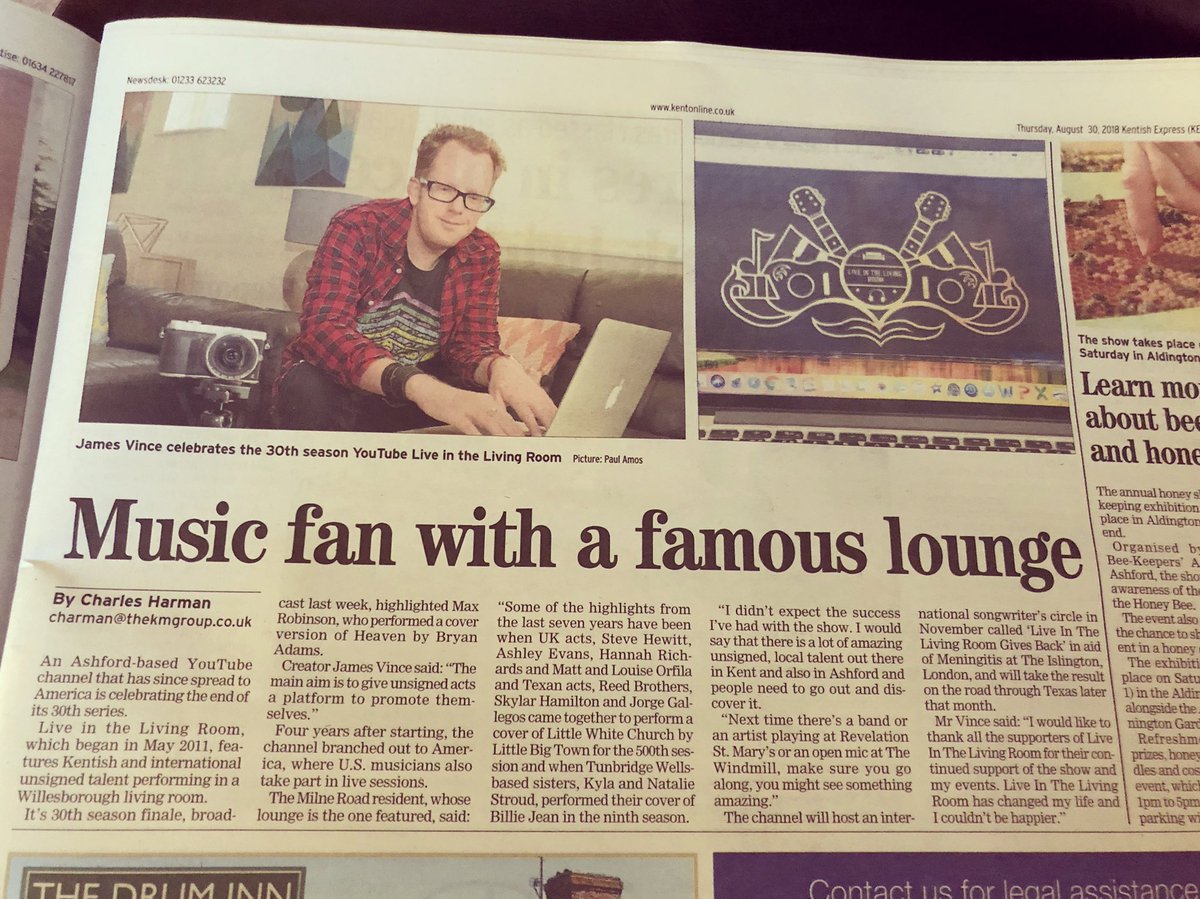 jvinceLITLR's tweet photo. Look whose ugly mug made the Kentish Express this week #litlr #paperfamous #kentishexpress #newspaper #exposure #live #livingroom #ashfordkent #acoustic #acousticguitar #unplugged #musicshow #youtube #unsignedartist https://t.co/DR1TaHUTzf