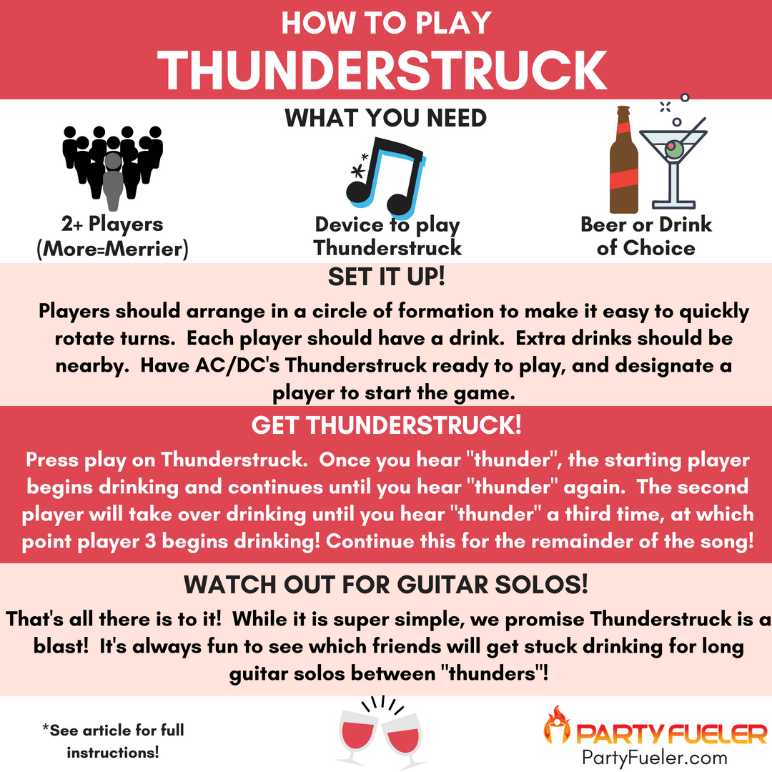 partyfueler's tweet photo. The Drinking Game of the week is here just in time for #ThirstyThursday!  Get the party started with #Thunderstruck!  https://t.co/lQfHCZHjj5 🍻🔥⠀⠀⠀
⠀⠀⠀
#drinkinggame #drinkinggames #party #beer #weekend #partygames #thunderstruck #thunderstruckdrinkinggame #acdc https://t.co/AtIp9BaiZ6