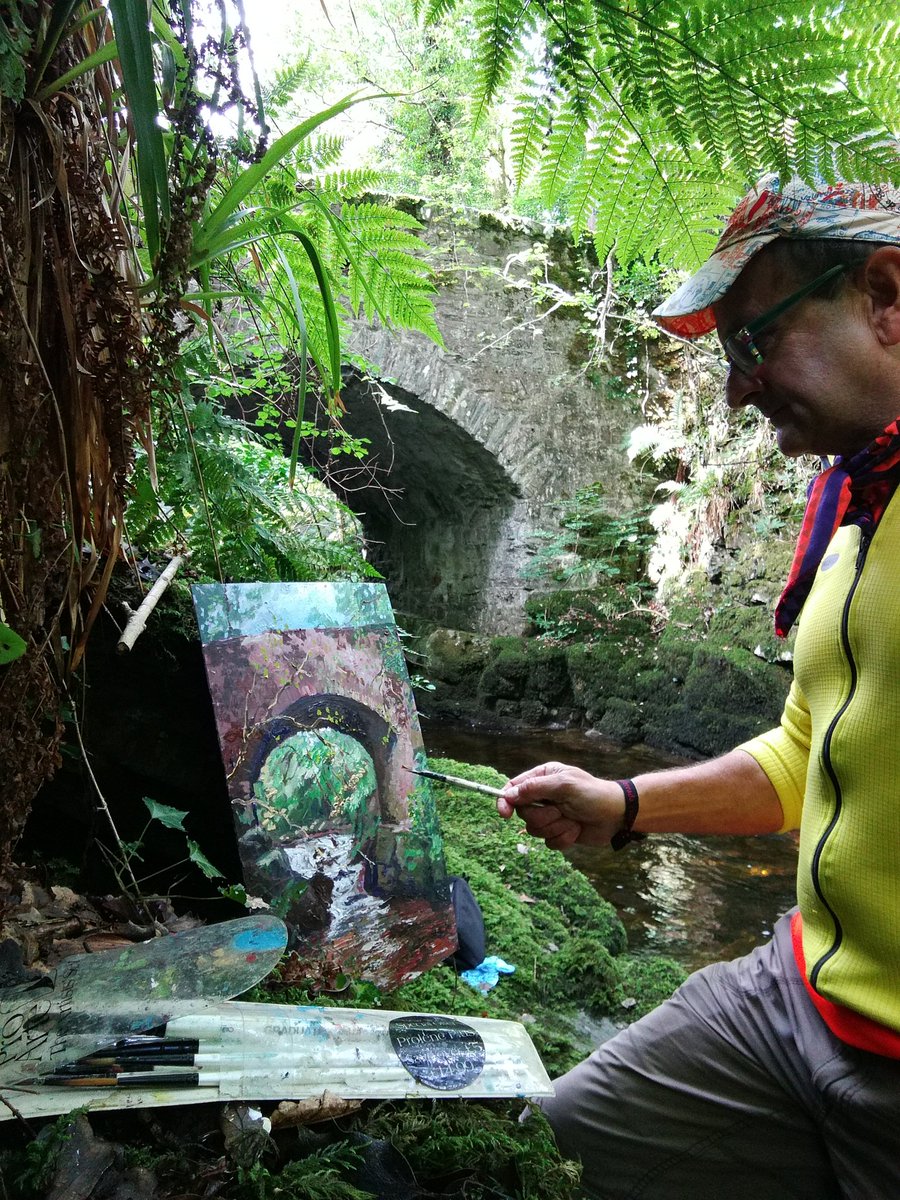 52 years later and I'm at the exact same secret bridge as my dad. Painting my version of his inspiration.
Father and son painted at the same spot half a century apart.