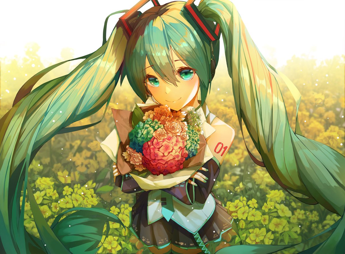 初音ミク「#ボーカロイド #初音ミク #miku ☆ 」|mshのイラスト