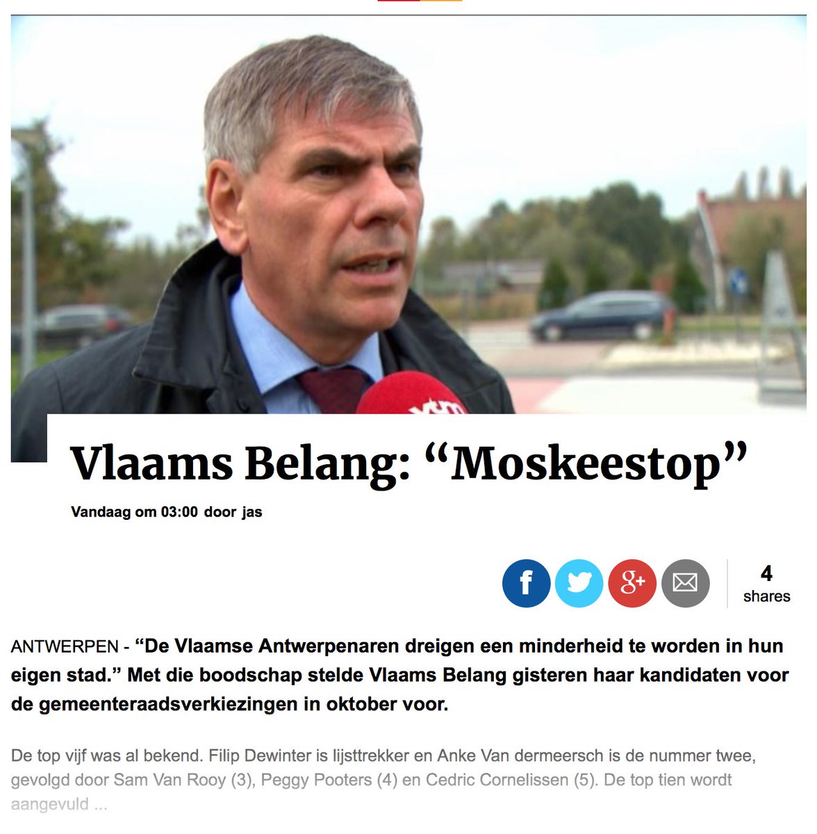 Vlaams Belang: “Moskeestop”