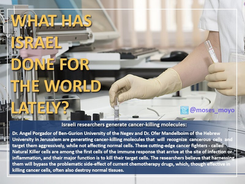 moses_moyo's tweet photo. Dear @BDSsouthafrica and @MuhammedDesai
Did you Know that #Israeli researchers developed  cancer-killing molecules ?? #LHIO #Israel @eNCA https://t.co/lSrix2EhT1