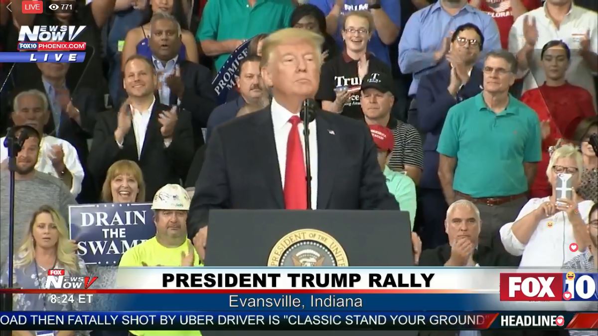 Fox 10 Phoenix On Twitter Live President Trump Is Speaking At A Campaign Rally In Evansville In Https T Co Bmoqmxmkyt