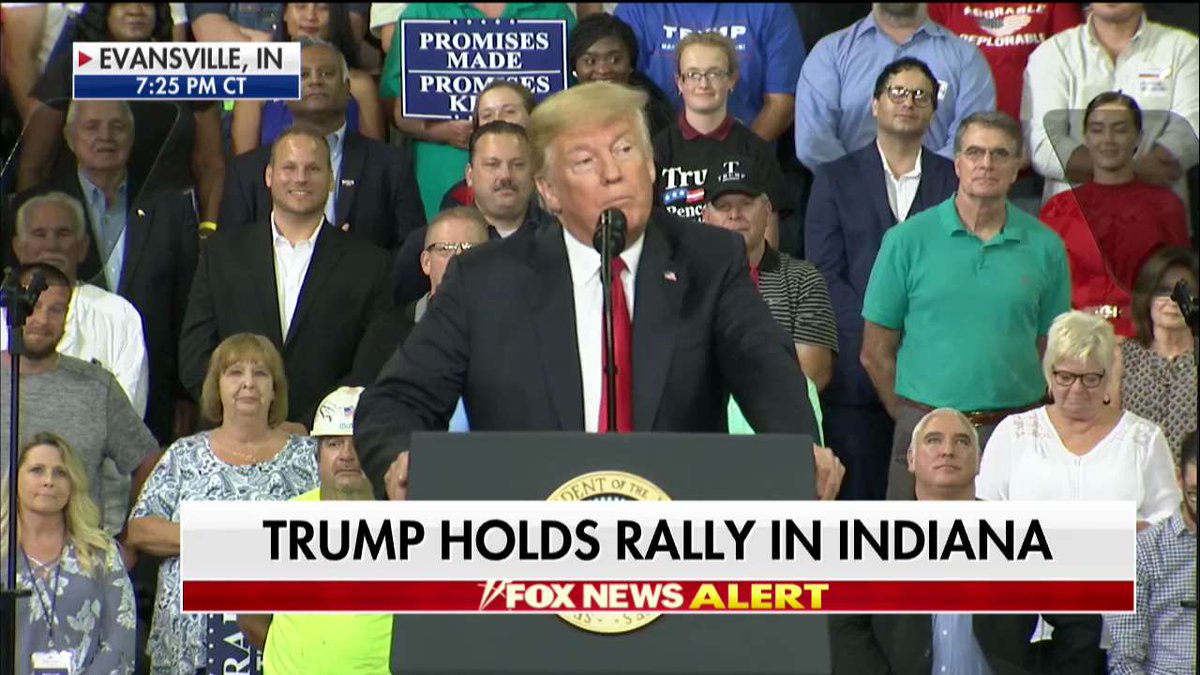 President Trump holds a rally in Indiana