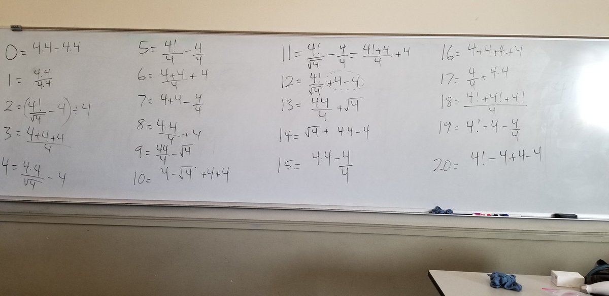 howie_hua's tweet photo. Today's theme was to make math playful. Students were super engaged doing Four 4s, @mathequalslove's Four 2-9s, and her Zukei puzzles. #csufmath https://t.co/NQqZGhUoFS